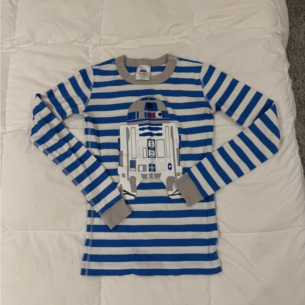 Hanna Andersson Blue and White Striped Star Wars Pajamas